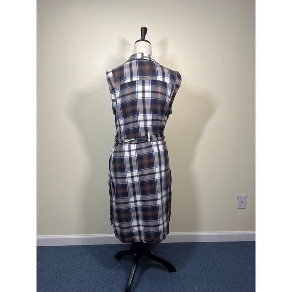 Anthropologie Tylho Plaid Collared Wrap Dress Size L Excellent Condition - Picture 15 of 15